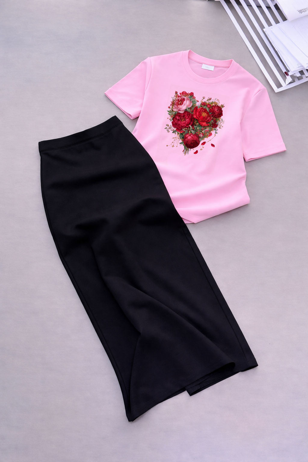 Set Red Rose Heart