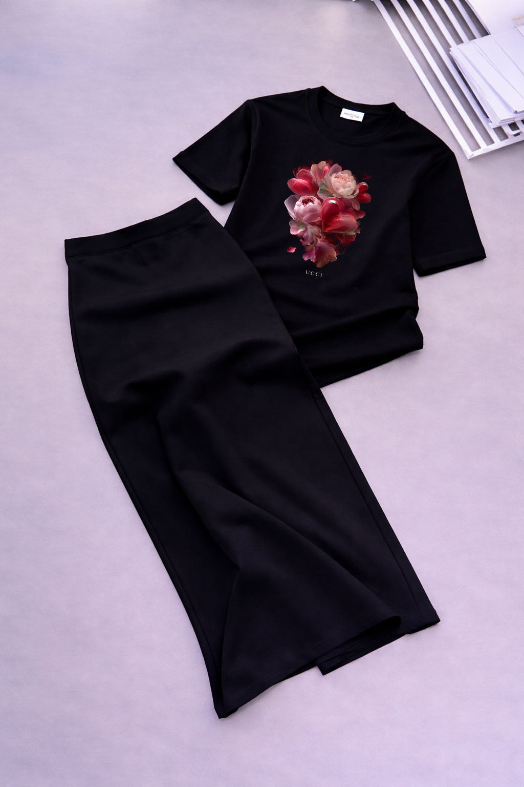 Set Black Rose Heart