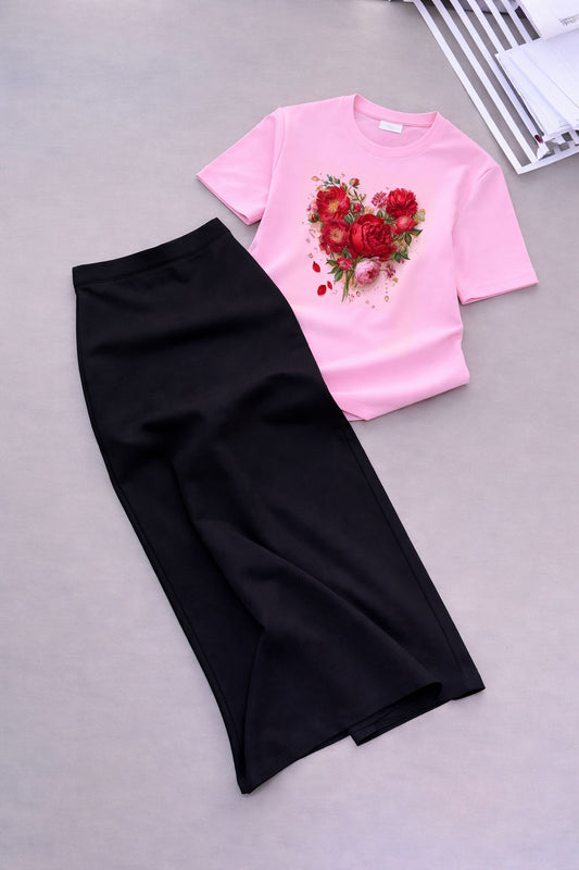 Set Rose Heart Pink