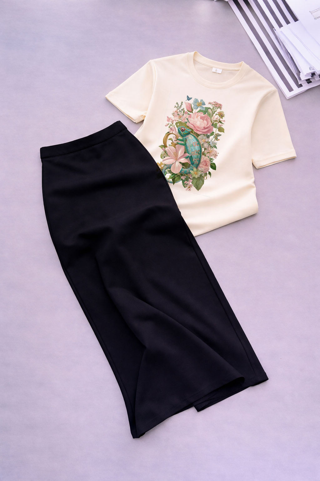 Bộ Tắc Kè Hoa Kem Pastel
