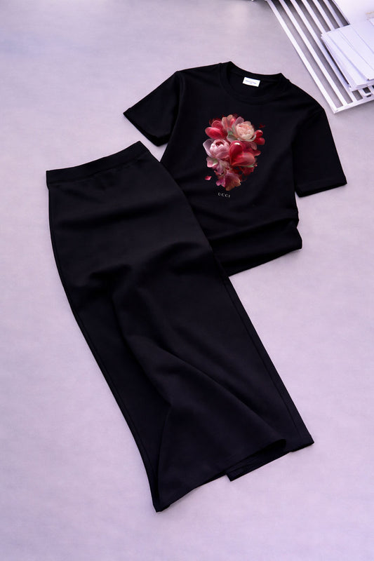 Set Black Rose Heart
