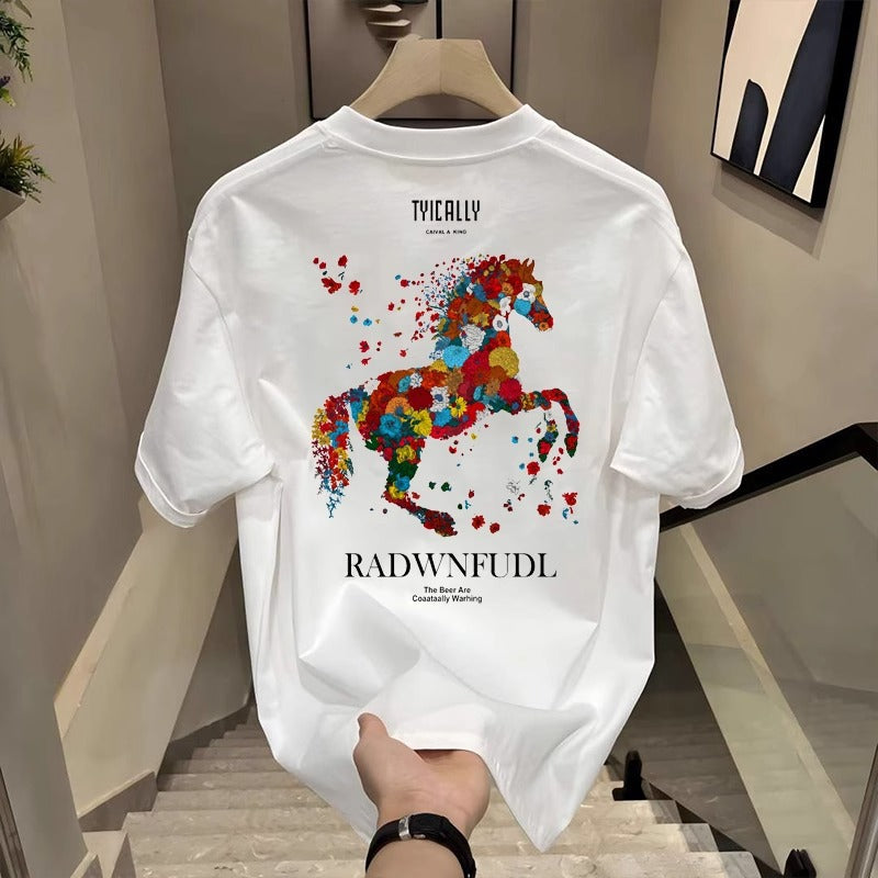 Áo Thun Premium Horse Floral