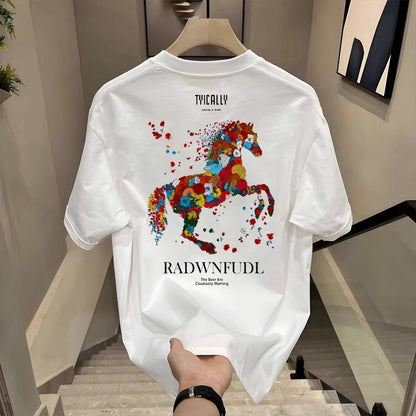 Áo Thun Premium Horse Floral