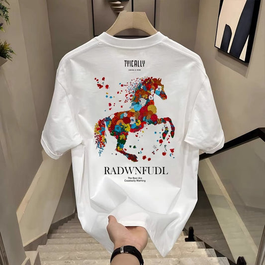 Áo Thun Premium Horse Floral