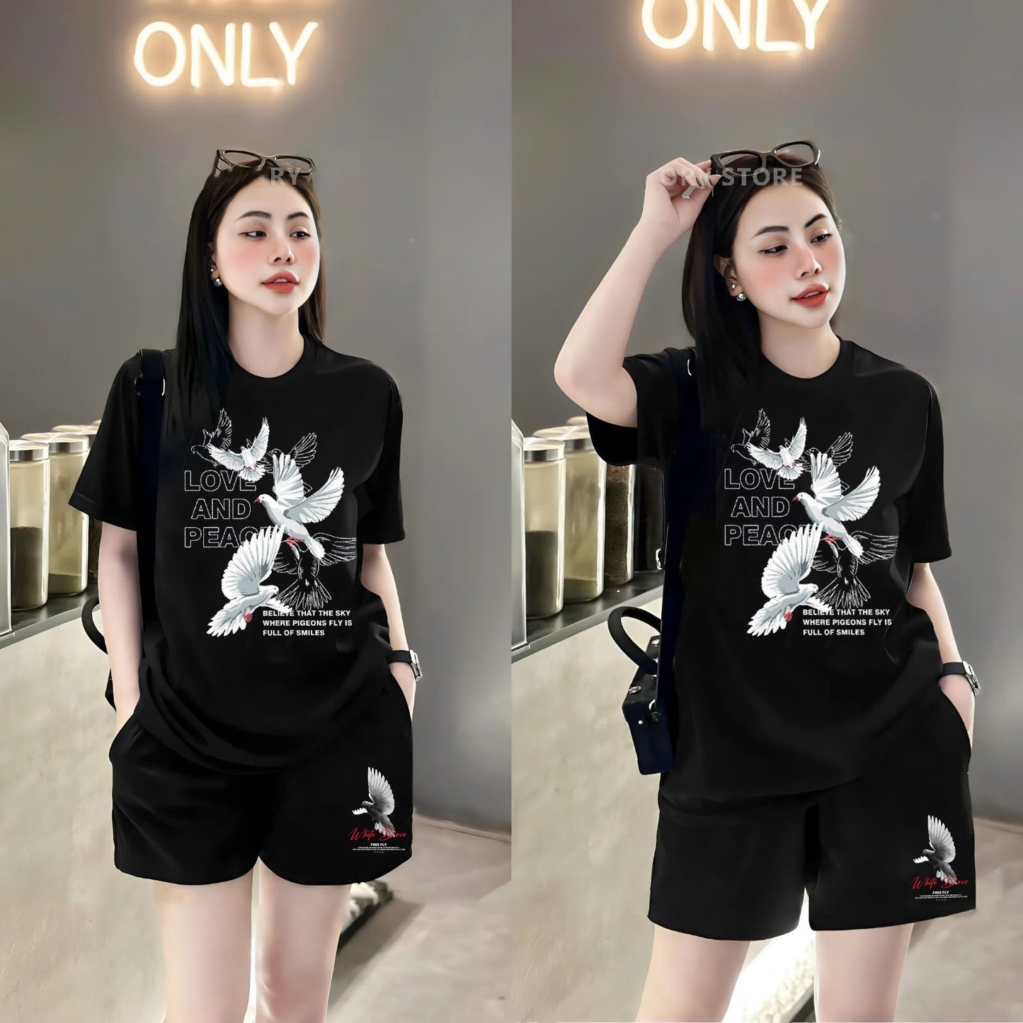 Set Love And Peace Black