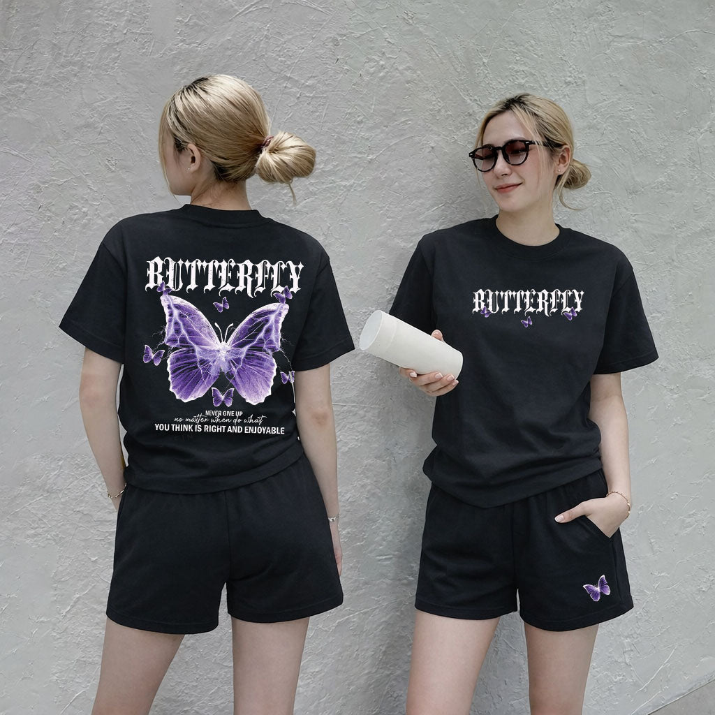 Set Butterfly Purple Black