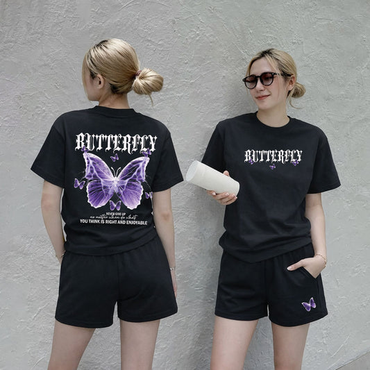Set Butterfly Purple Black